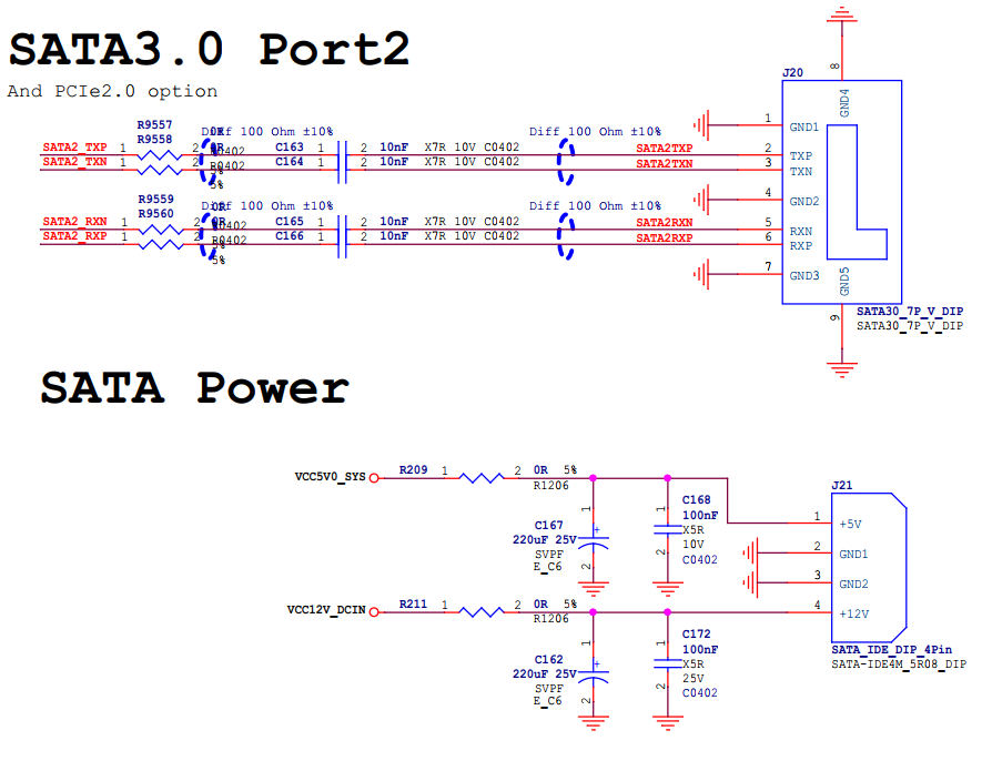 image-MYZR-RK3568-MB314-SATA3.0硬盘+SATA电源2